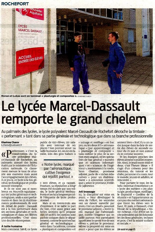 Le Grand Chelem pour le lycée